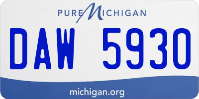 MI license plate DAW5930