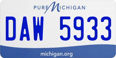 MI license plate DAW5933