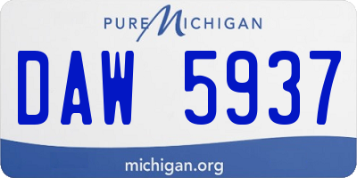 MI license plate DAW5937