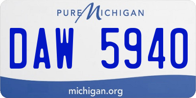 MI license plate DAW5940