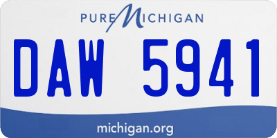 MI license plate DAW5941