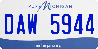 MI license plate DAW5944