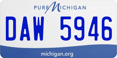 MI license plate DAW5946