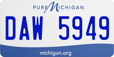 MI license plate DAW5949