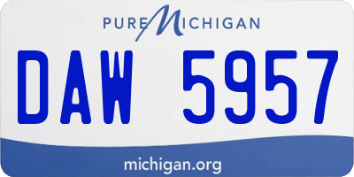 MI license plate DAW5957