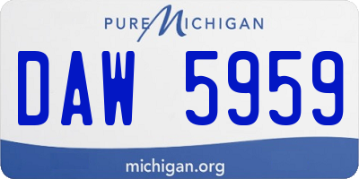 MI license plate DAW5959