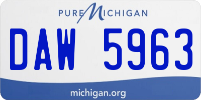 MI license plate DAW5963