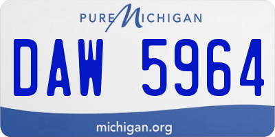 MI license plate DAW5964