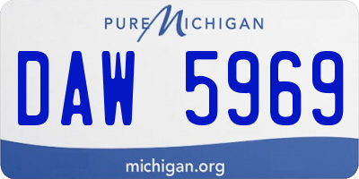 MI license plate DAW5969