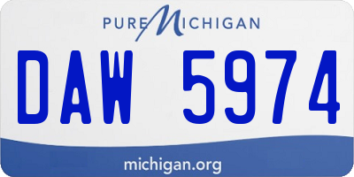 MI license plate DAW5974