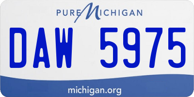 MI license plate DAW5975
