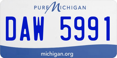 MI license plate DAW5991