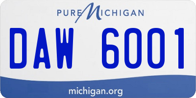 MI license plate DAW6001