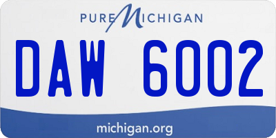 MI license plate DAW6002