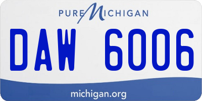 MI license plate DAW6006