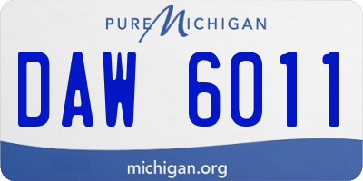 MI license plate DAW6011