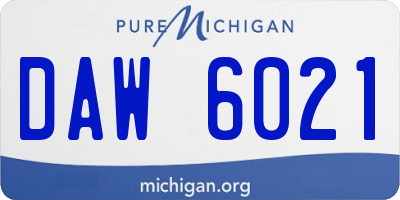 MI license plate DAW6021