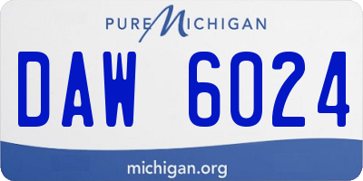 MI license plate DAW6024