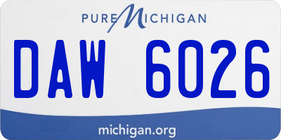 MI license plate DAW6026