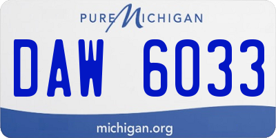MI license plate DAW6033