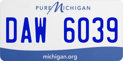 MI license plate DAW6039