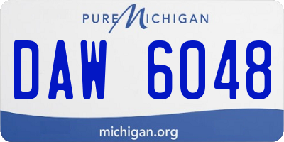 MI license plate DAW6048