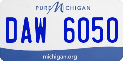 MI license plate DAW6050