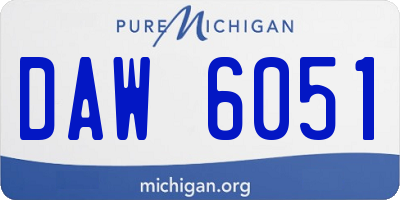 MI license plate DAW6051