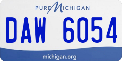 MI license plate DAW6054