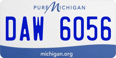 MI license plate DAW6056