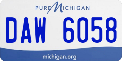 MI license plate DAW6058