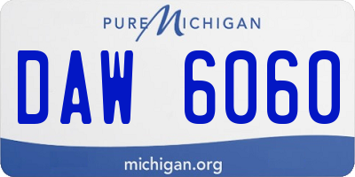 MI license plate DAW6060