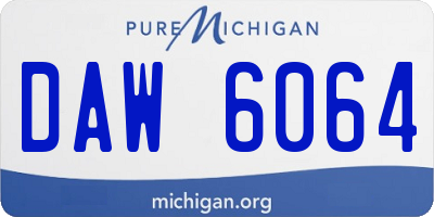 MI license plate DAW6064