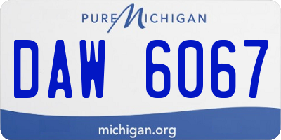 MI license plate DAW6067