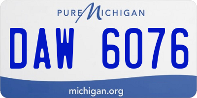 MI license plate DAW6076