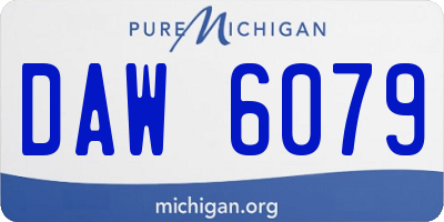 MI license plate DAW6079