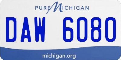 MI license plate DAW6080
