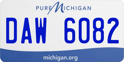 MI license plate DAW6082