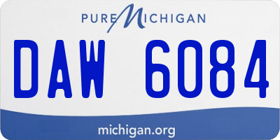 MI license plate DAW6084