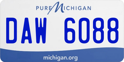 MI license plate DAW6088