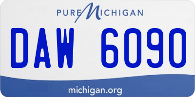 MI license plate DAW6090