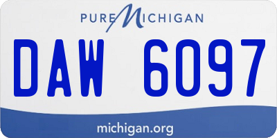 MI license plate DAW6097