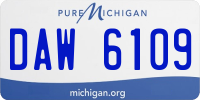 MI license plate DAW6109