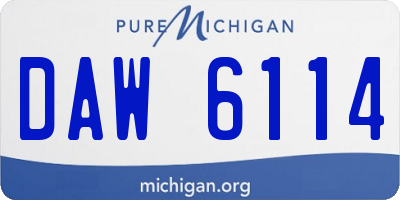 MI license plate DAW6114