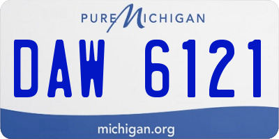 MI license plate DAW6121