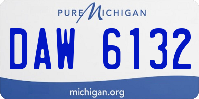 MI license plate DAW6132