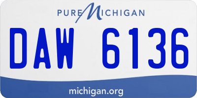 MI license plate DAW6136
