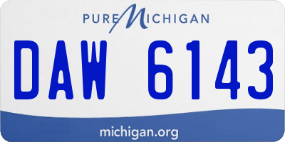 MI license plate DAW6143