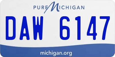 MI license plate DAW6147