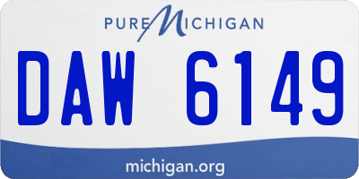 MI license plate DAW6149
